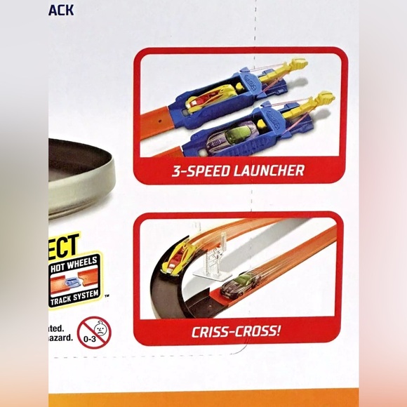 Hot Wheels Turbo Race Set with Two Cars Two Launchers Mattel Track Builder - Picture 6 of 7